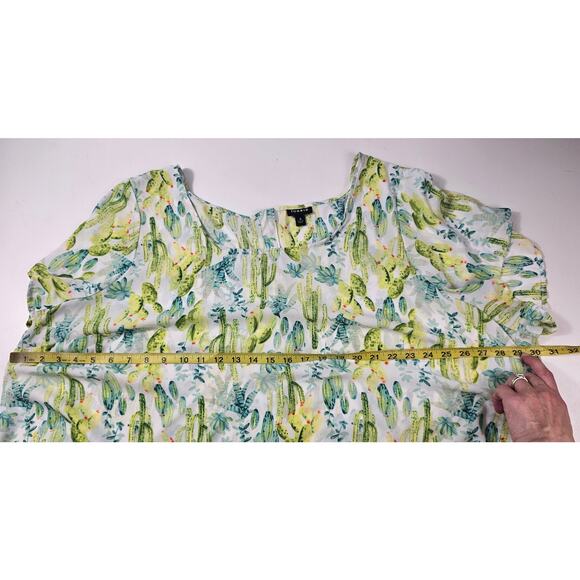 Torrid Abbey Georgette Button Back Blouse summer chiffon 4X Multi Cactus Print - Picture 7 of 7
